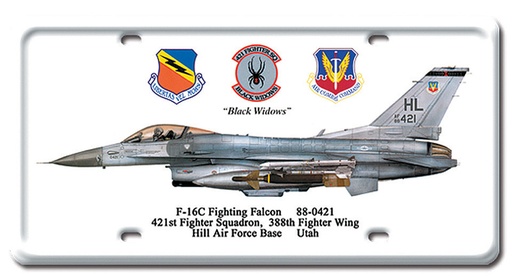 [RX1-13-08202] F16C Fighting Falcon Metal License Plate 12X6