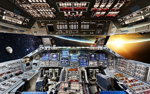 [RX1-13-13503] Jose Ocana Art Houston We Have A View Print 54X36