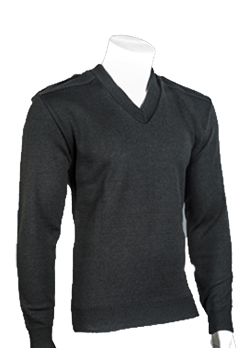 [RX1-13-16435-S] V-Neck Pullover Sweater Black Sm Durapil Acrylic
