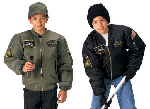 [RX1-14-01985] Kids Top Gun MA-1 Olive Drab Flight Jacket - X-Small