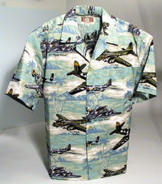 [RX1-14-02297] Sea Foam Green Hawaiian Shirt M