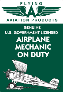 [RX1-14-03231] AIRPLANE MECHANIC ON DUTY TIN SIGN