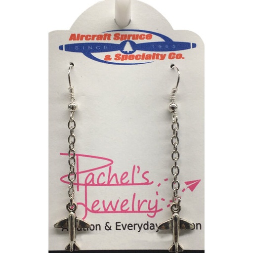 [RX1-14-03327] TINY PLANE ON CHAIN EARRINGS