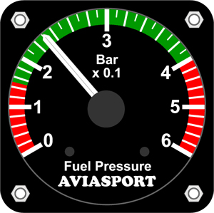 [RX1-15-06647] Rotax 912 IM-567 2-1/4 Fuel Pressure 0-6 Bar