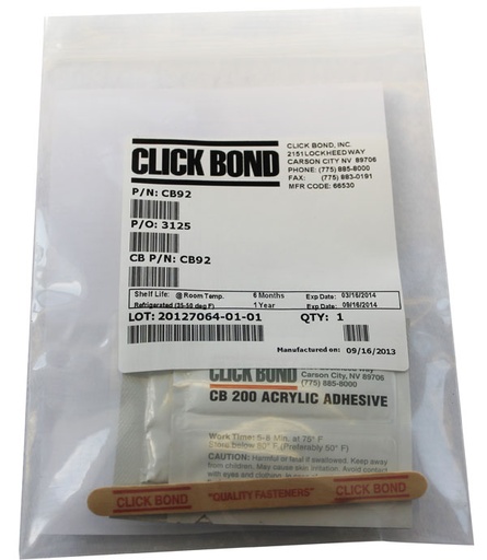 [RX1-05-14712] Tanis Click Bond Installation Kit 02782 TacB92