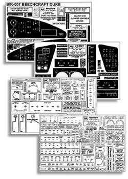 [RX1-09-01184-3] Interior Decal PA-23 Aztec Series Black On Clear