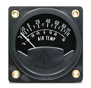 [RX1-10-04131] Westach 2 Round Air Temperature Gauge -40 To +120F 2C3-3 Non-TSO