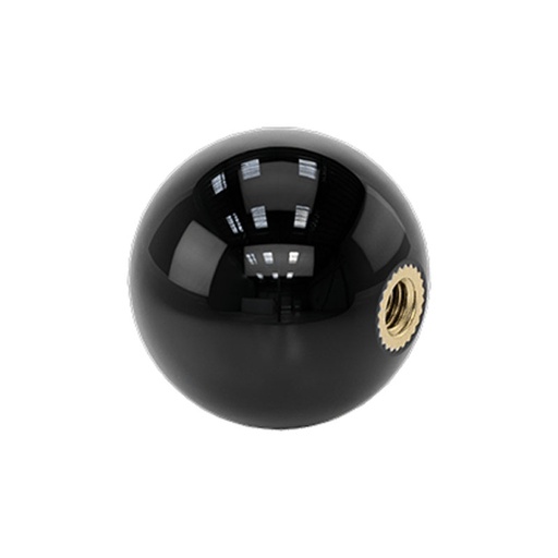 [RX1-04-04256] Black Phenolic Plastic Ball Knob 10-32 Threaded Hole 1 Diameter Head