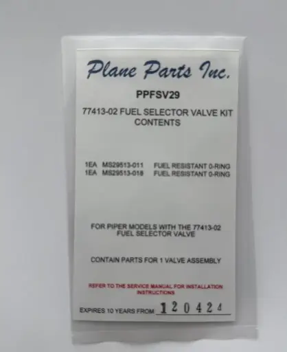 [RX1-05-27475] Plane Parts - 77413-02 Piper Fuel Selector Valve Kit / PA38