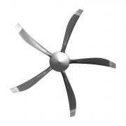 [RX1-05-27556] DUC 5-Blade Inconel Tiger Tractor 100-215 HP Electric Variable Pitch Tigerblack-R Propeller For Turbine - Feather / Reverse