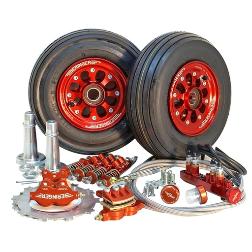 [RX1-06-04227] Beringer Wheel And Brake Kit For Cirrus Sr20/22 - Dual Brake System - No Tires Inc Stc-004 Red