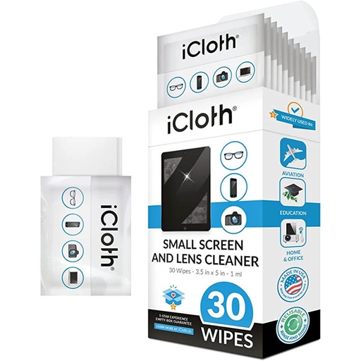 [RX1-09-06223] Icloth Avionics Premoistened Wipes Box Of 30