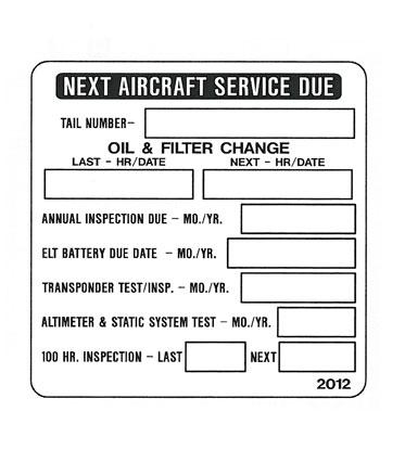 [RX1-09-02137] Service Reminder Decal
