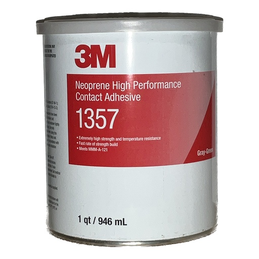 [RX1-09-06411] 3M Neoprene High Performance Contact Adhesive 1357 Gray-Green 5 Gallon Pour Spout (Pail) 1 Can/Drum