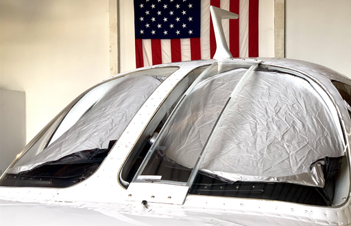 [RX1-11-19442] Aircraft Front Windscreen Sunshade Sunscreen With Compass Cutout