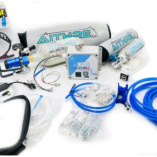 [RX1-11-19723] Aithre 408L Oxygen Bottle With Adjustable Flow Reg / Meso / AvI24Ex 2-Place And Install Kit