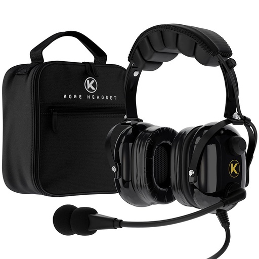 [RX1-12-06326] Kore Aviation KA-1 General Aviation Headset With Headset Bag