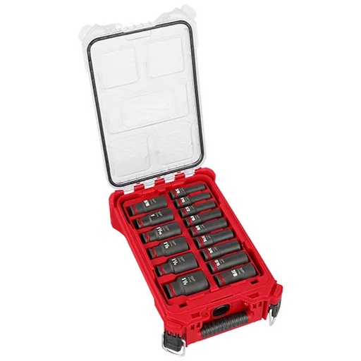 [RX1-12-06374] Milwaukee Shockwave Impact Duty Socket 1/2 Dr 15Pc SAE Packout Set