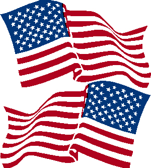 [RX1-09-43106] American Flag Decal Wavy Left / Right 6-Inch Height x 9-Inch Width