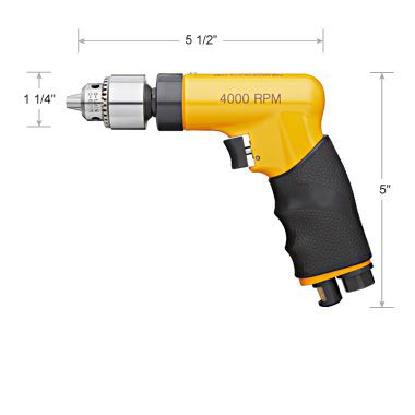 [RX1-12-06491] Nova Compact Pistol Grip Drill 4000 Rpm With 1/4" Chuck And Key 60-310