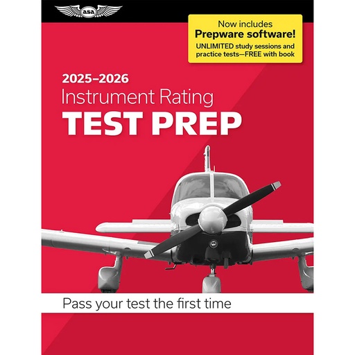 [RX1-13-00974-25] ASA Test Prep 2025 - 2026: Instrument Rating Test Prep with Prepware Software (Softcover)