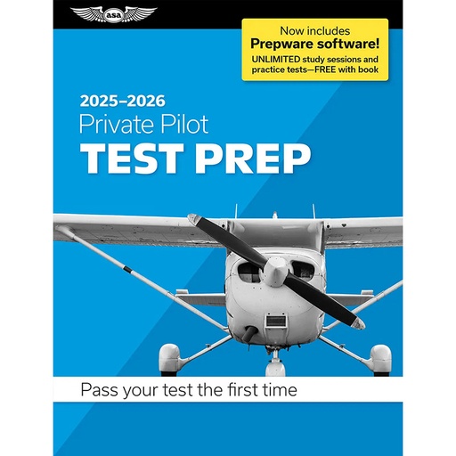[RX1-13-00984-25] ASA Test Prep 2025-2026: Private Pilot Test Prep With Prepware Software (Softcover)