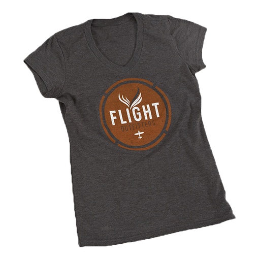 [RX1-13-24386] Flight Outfitters Womens Retro V Neck T-Shirt Medium