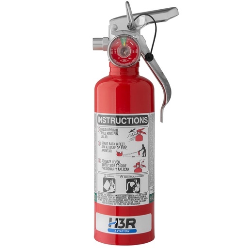 [RX1-13-24491] H3R Halotron 1 Fire Extinguisher A384T 1.4Lb With Mounting Bracket