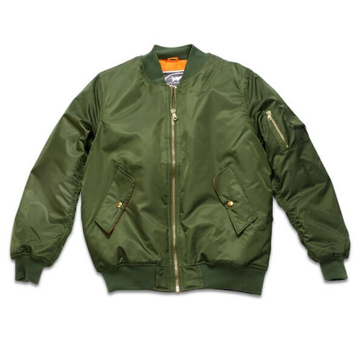 [RX1-13-24650] MA-1 Flight Jacket Green No Patches Xxl