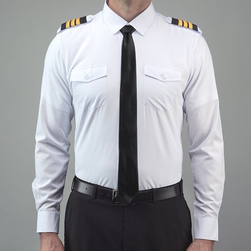 [RX1-13-24823] Flextech Pilot Shirt Long Sleeve - Eyelet - White Large