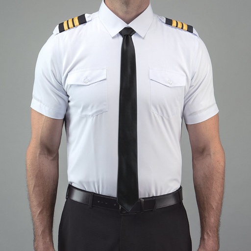 [RX1-13-24835] Flextech Pilot Shirt Short Sleeve - Eyelet - White Small