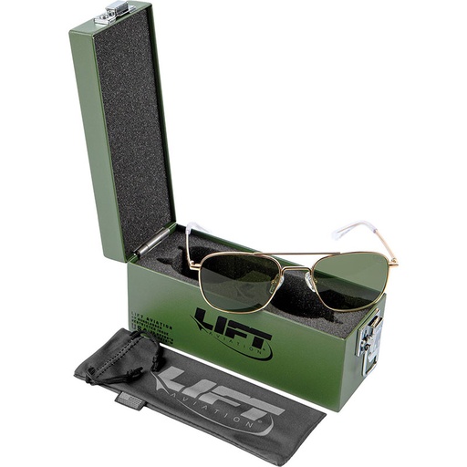 [RX1-13-24965] Lift Aviation Titanium-Avx Sunglasses Gold