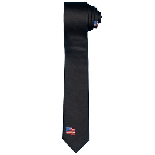 [RX1-13-25081] Flight Tie 2.5 Us Flag - Black