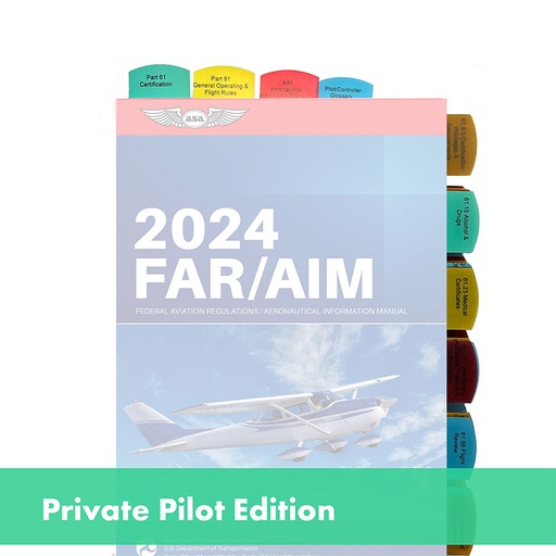 [RX1-13-25153] Tabs For FAR/AIM For Private Pilot License - VFR - 50 Tabs- 5 Colors
