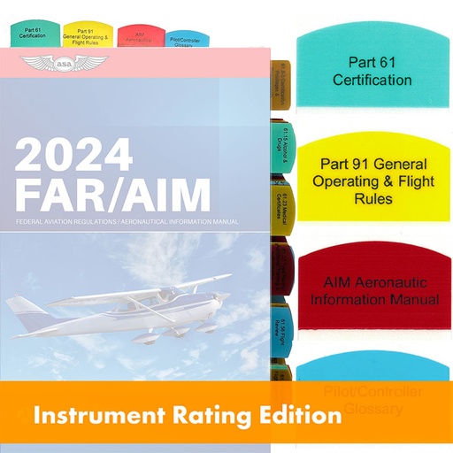 [RX1-13-25155] Tabs For FAR/AIM For Instrument Flight Rules - IFR - 50 Tabs - 5 Color