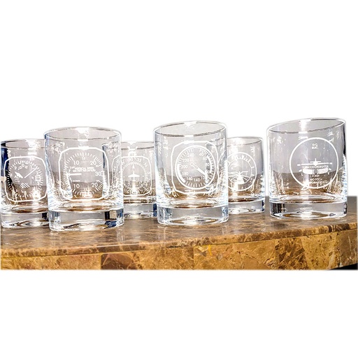 [RX1-13-25584] Aviation Instrument Whiskey Glass (Set Of 6)Set