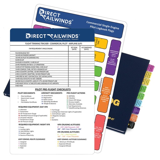 [RX1-13-25625] Direct Tailwinds Logbook Flags: Commercial Pilot- Single