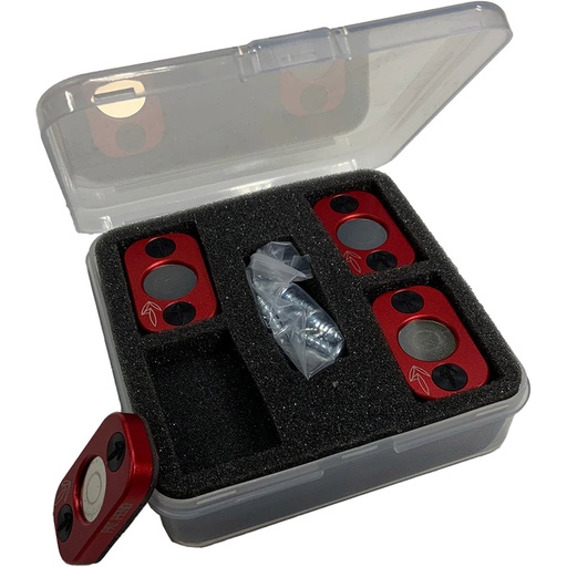 [RX1-13-25688] Hillbro Flat Surface Magnetic Harness Fastener 4 Piece (Red)