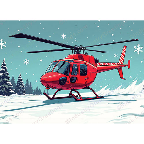 [RX1-13-25724] Holiday Card Helicopter (10Pk)