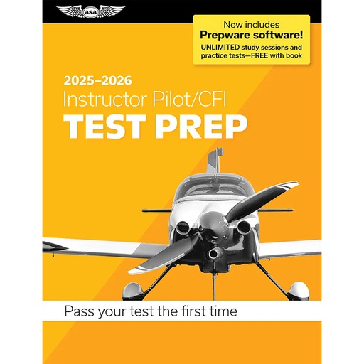 [RX1-13-32311-25] ASA Test Prep 2025-2026: Instructor Pilot/CFI Test Prep With Prepware Software (Softcover)