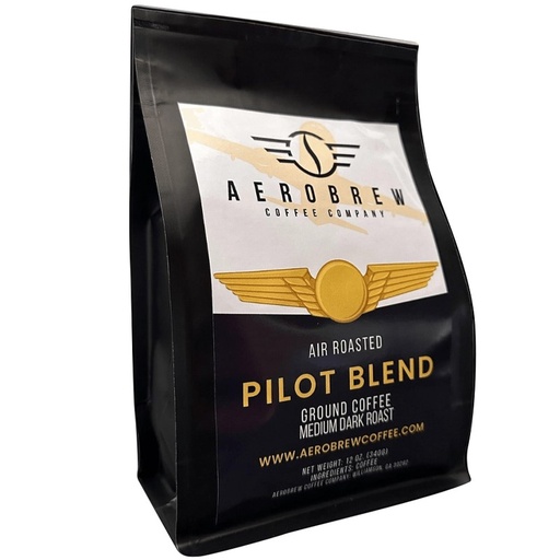 [RX1-14-03452] Aerobrew Coffee Company - Pilot Blend - Medium/Dark - Ground - 12 Oz Bag