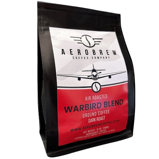 [RX1-14-03461] Aerobrew Coffee Company - Warbird Blend - Dark - Ground - 12 Oz Bag