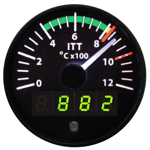 [RX1-10-06612] Electronics International 2 Inter Turbine Temperature Gauge Tr-1-Itt Standard Package