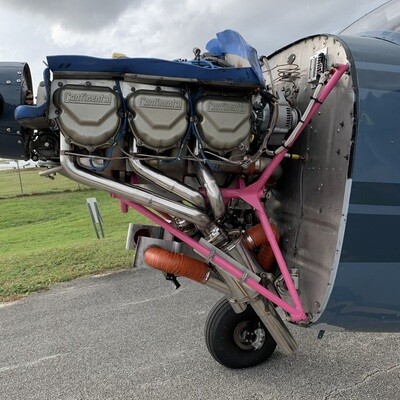 [RX1-05-29023] Power Flow Exhaust Cessna 180 Pre-1955 Polished Finish