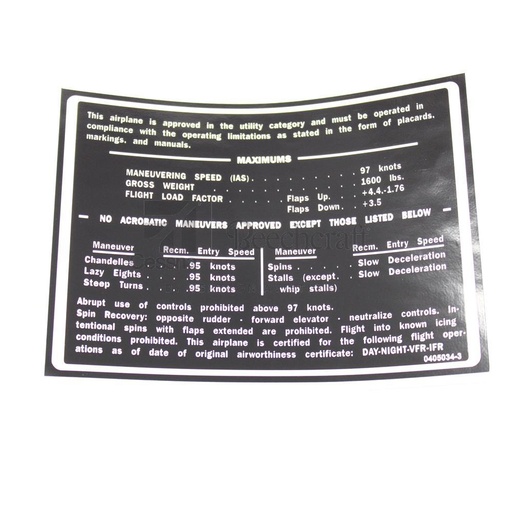 [RX5-0405034-3] PLACARD