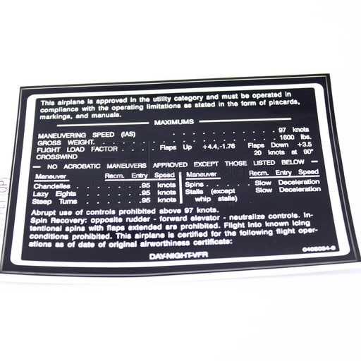 [RX5-0405034-9] PLACARD