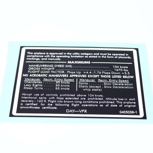 [RX5-0405058-1] PLACARD