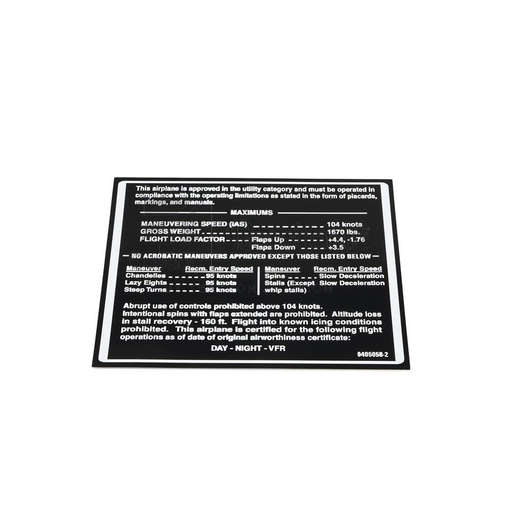 [RX5-0405058-2] PLACARD