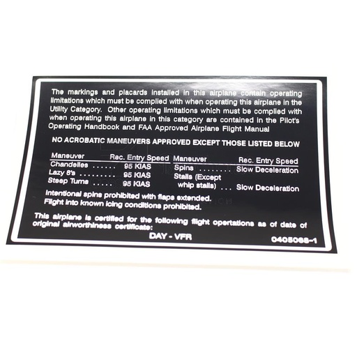 [RX5-0405068-1] PLACARD