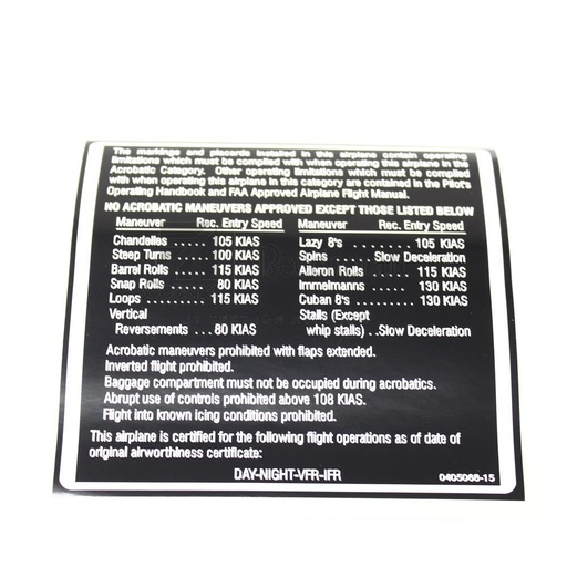 [RX5-0405068-15] PLACARD
